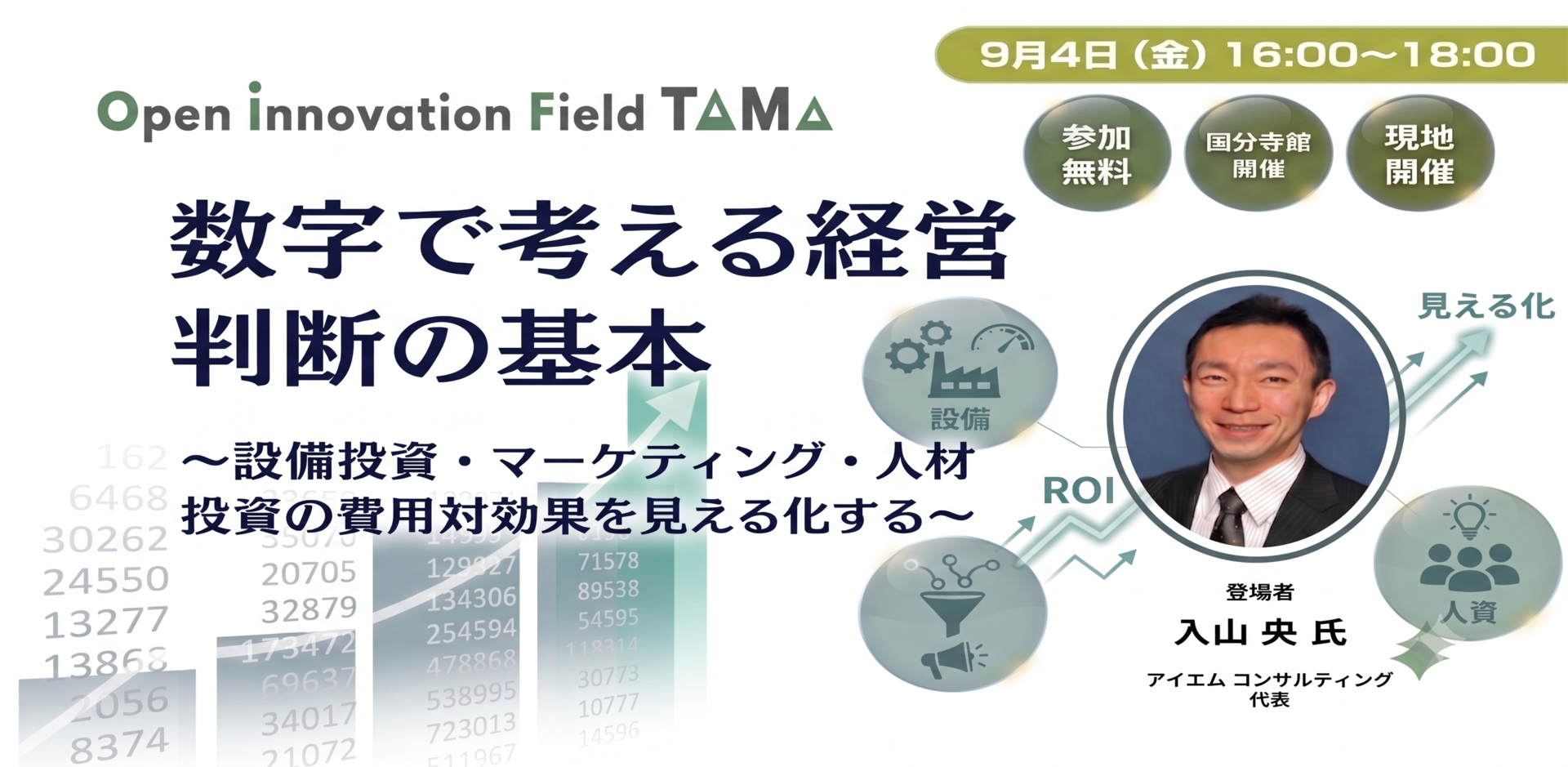 数字で考える経営判断の基本 ～設備投資・マーケティング・人材投資の費用対効果を見える化する～